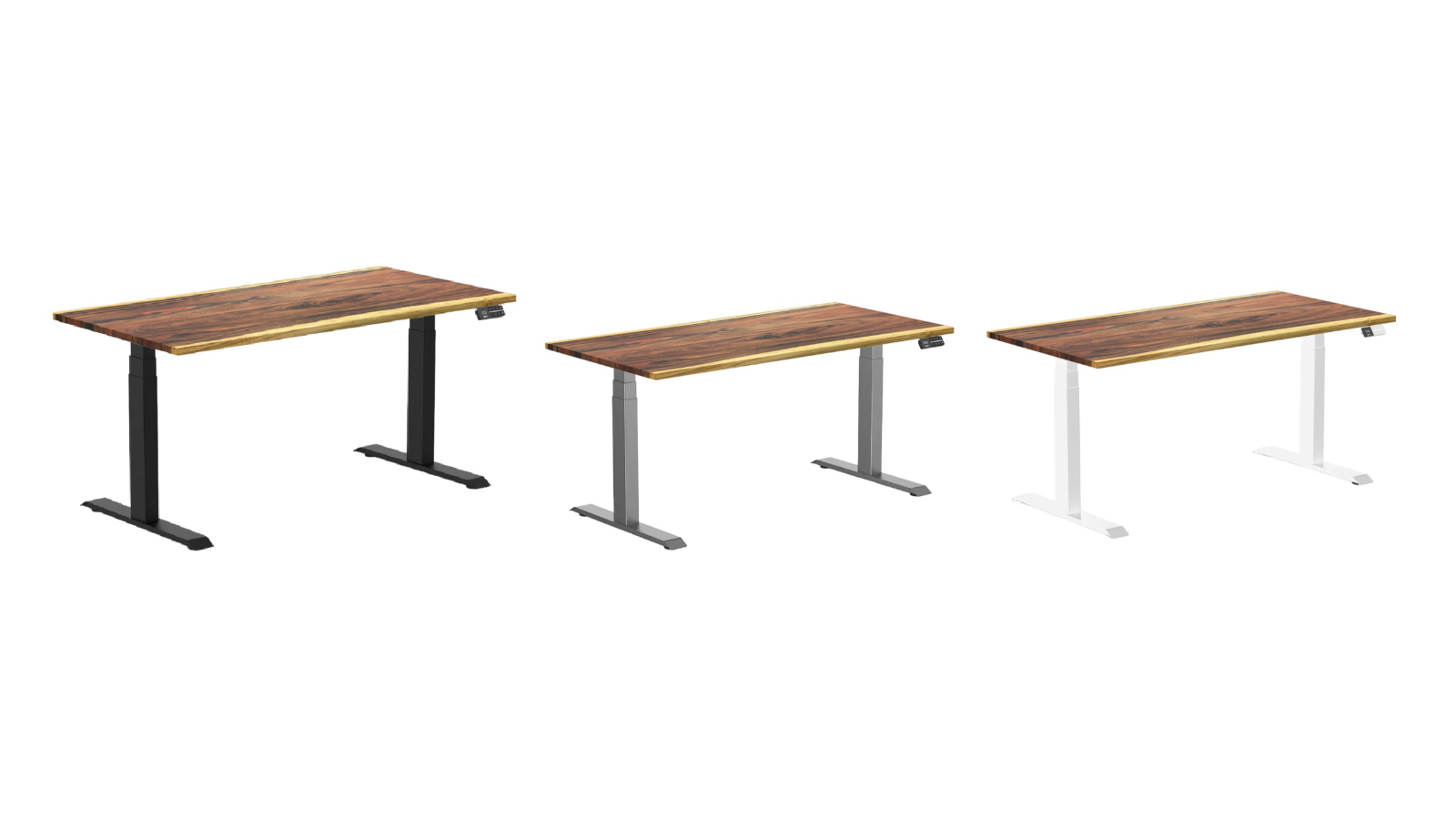 Desky Saman Dual Hardwood Sit Stand Desk