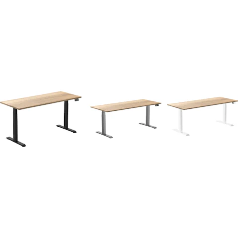 Desky White Ash Dual Hardwood Sit Stand Desk