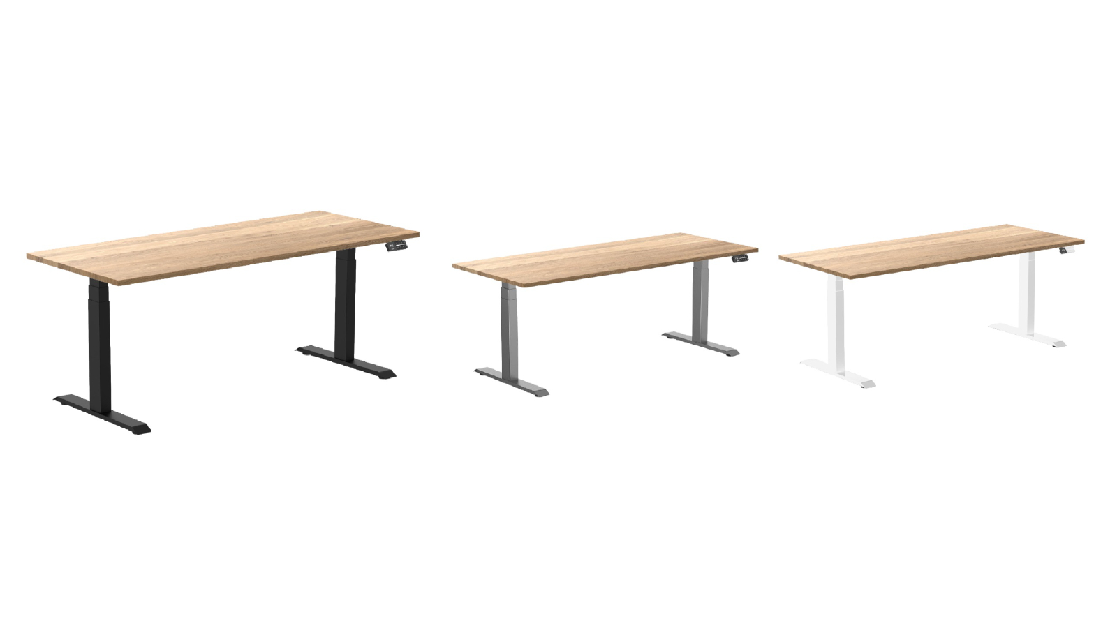 Desky White Oak Dual Hardwood Sit Stand Desk