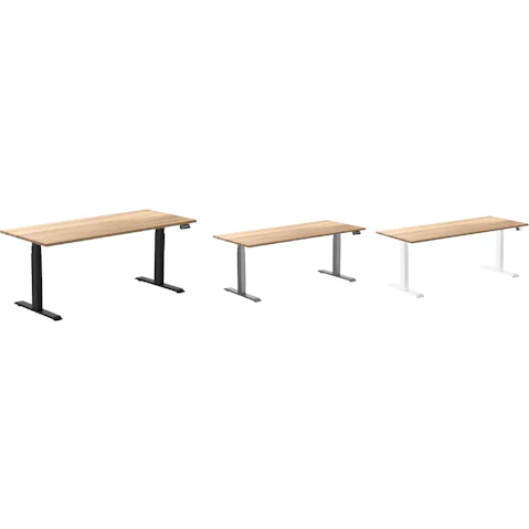 Desky White Oak Dual Hardwood Sit Stand Desk