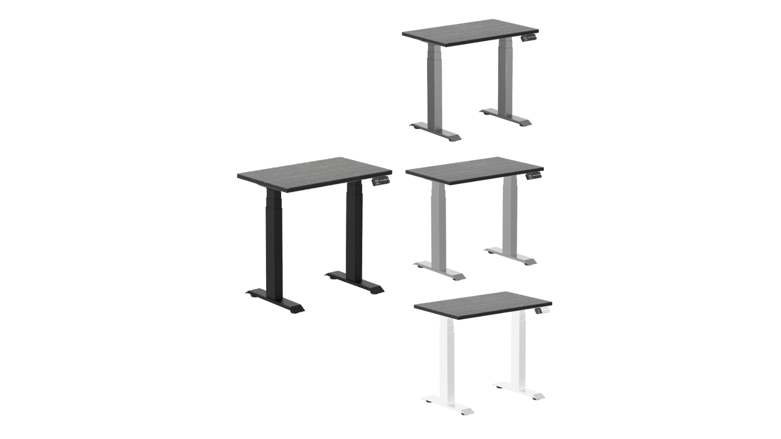 Desky Dark Bamboo Dual Mini Sit Stand Desk