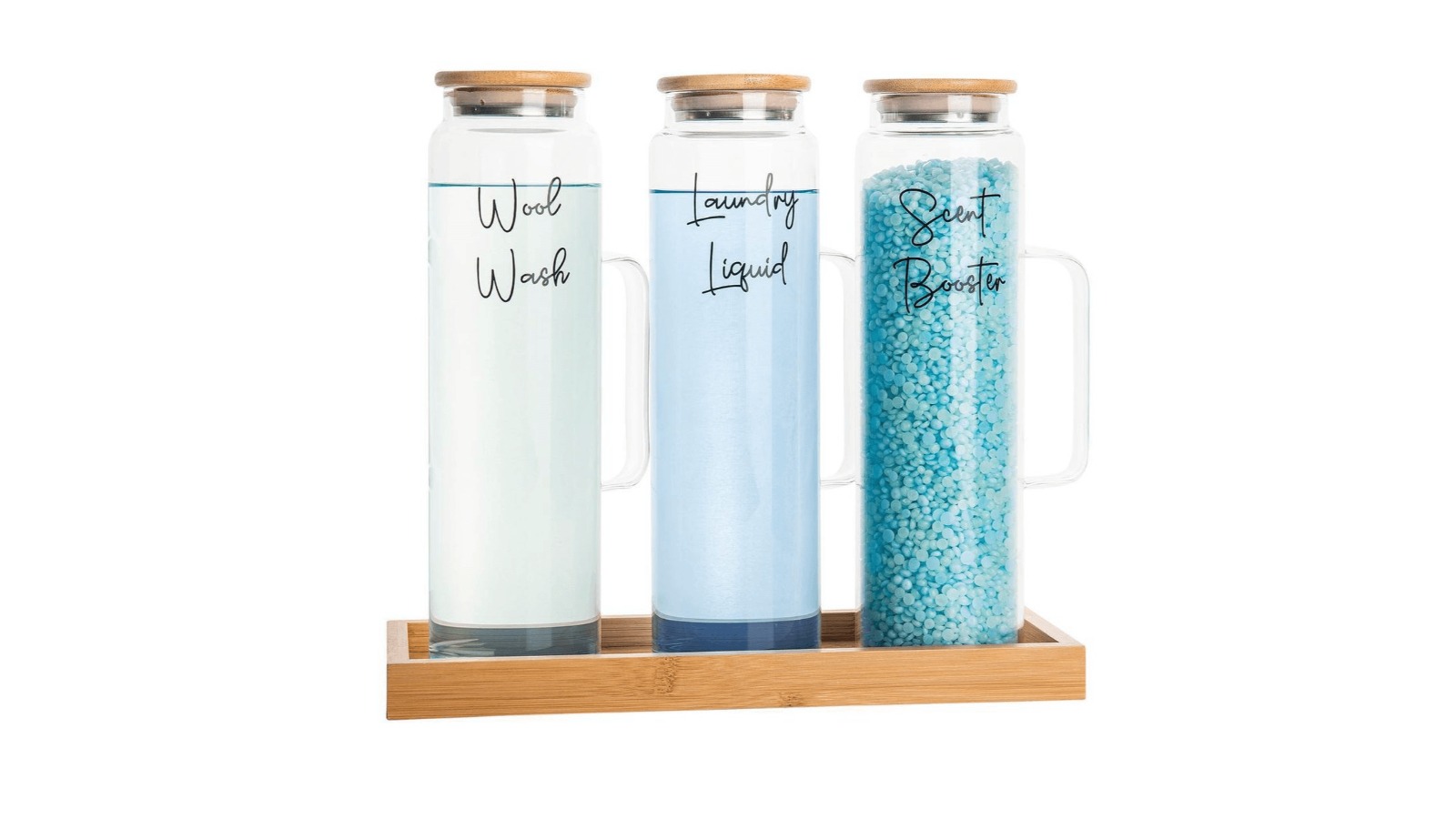 Little Label Co Pack of 4 Bamboo and Laundry Liquid Glass