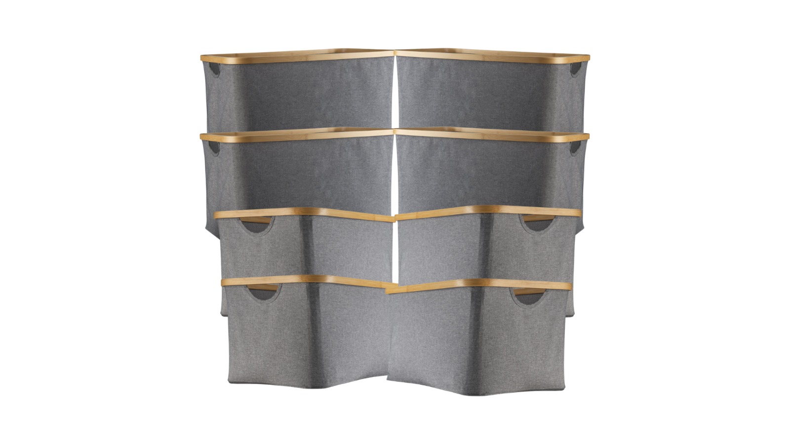 Little Label Co Set of 8 Dark Grey Linen Storage Basket