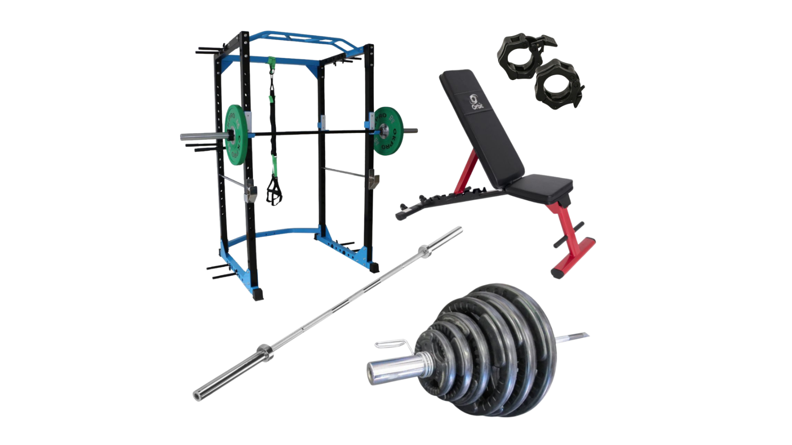 Fitness Hero Commercial Power Cage and Olympic Plate - Package 1