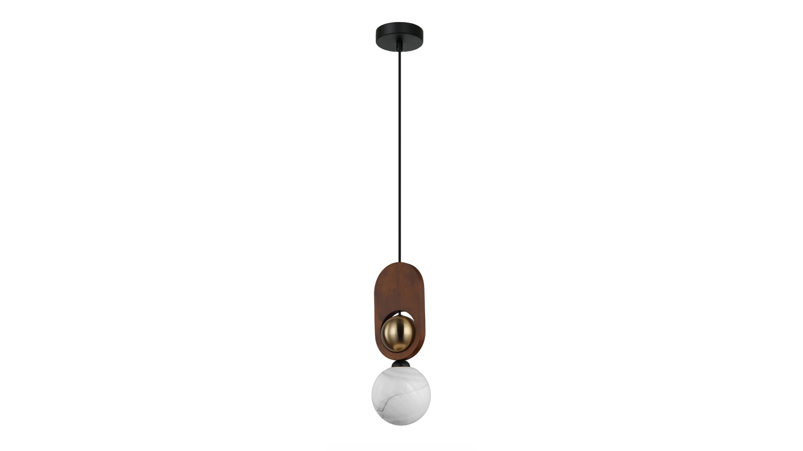 CLA Lighting Palta Opal Glass Brass Pendant Light - Red Wood