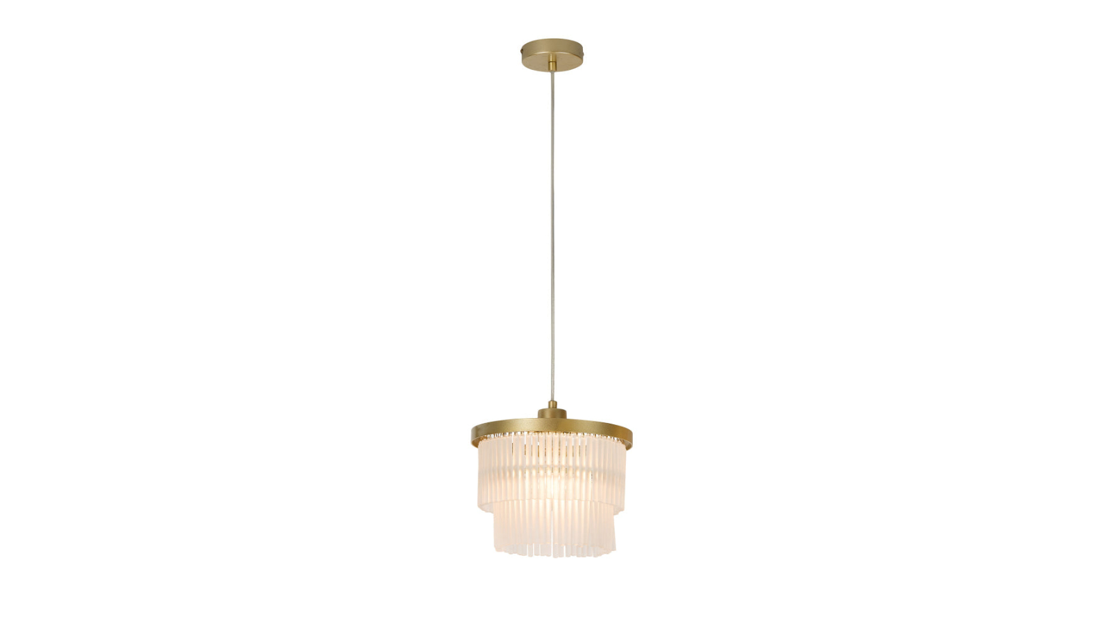 Luminea Pamela 1-Light Gold Luxury Frosted Glass Hanging Chandelier - Small