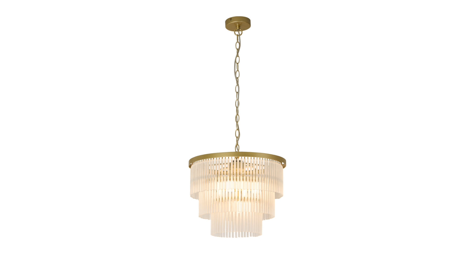 Luminea Pamela 4-Light Gold Luxury Frosted Glass Hanging Chandelier
