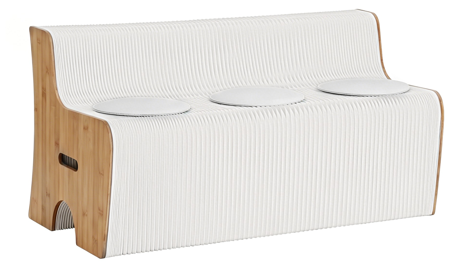 Artiss 3-Seater Accordion Collapsible Kraft Paper Sofa with PU Leather Cushion