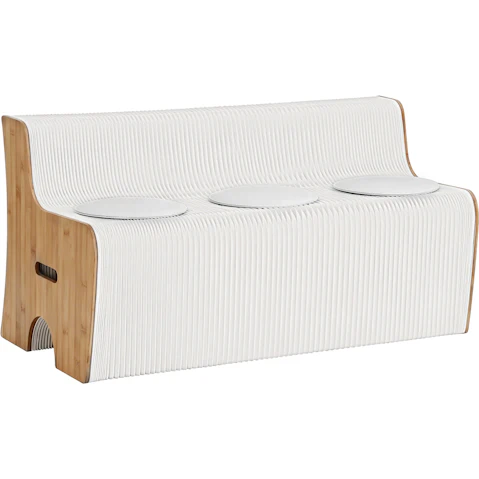 Artiss 3-Seater Accordion Collapsible Kraft Paper Sofa with PU Leather Cushion
