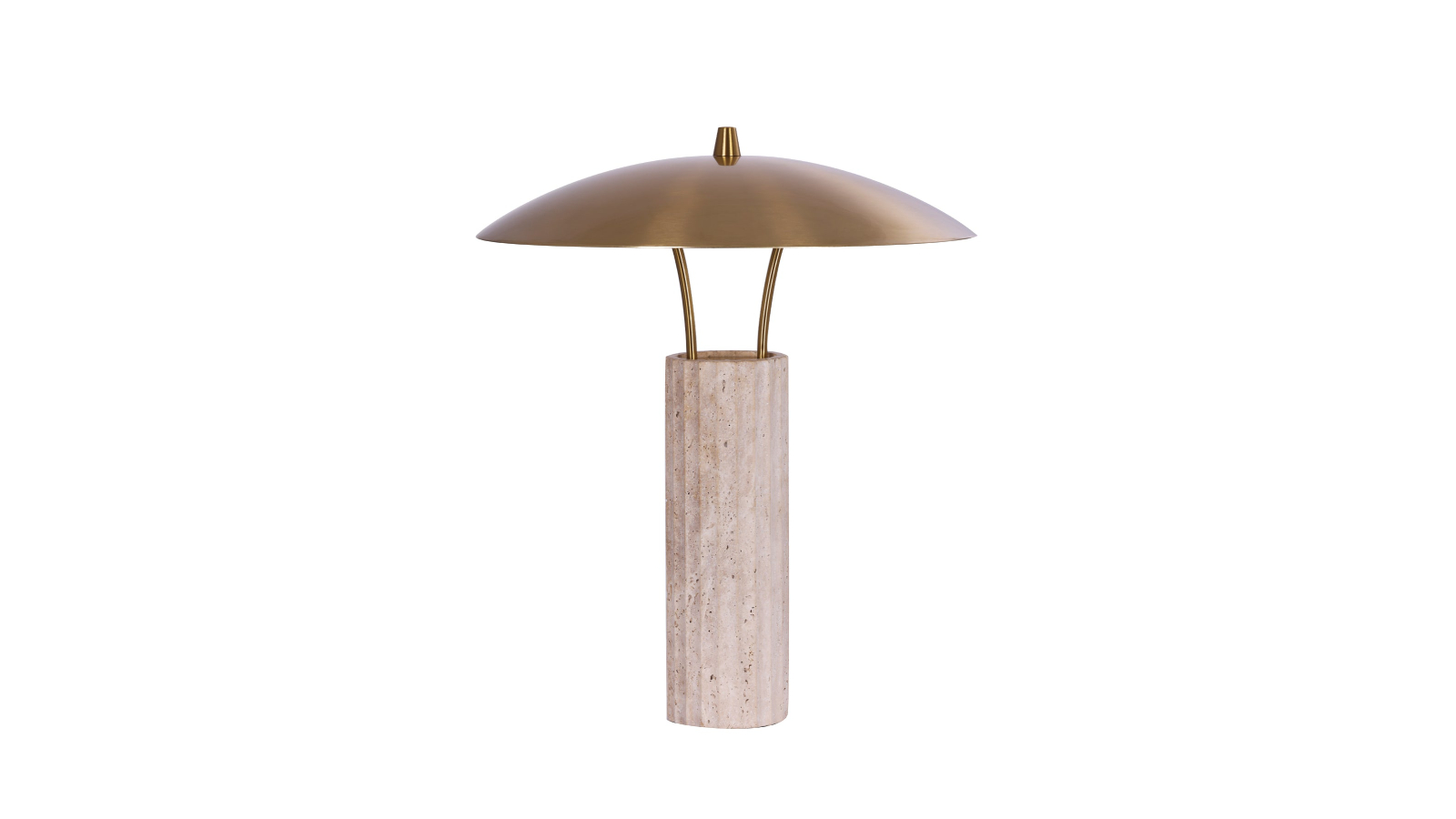 CLA Travertine Brass Interior LED Table Lamp - Beige