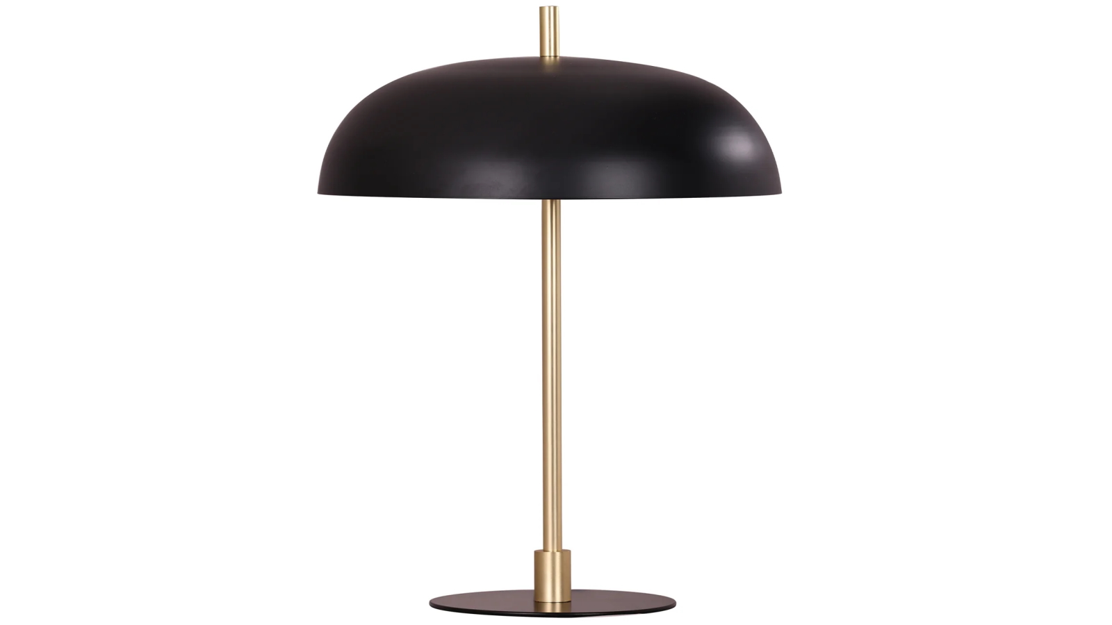 Paraguas Black Dome Shade Table Lamp with Brass Rod