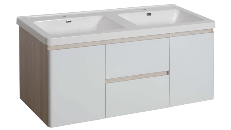 Parisi LotusAsh 1200 Wall Mounted Vanity with Twin Resin Stone Wash
