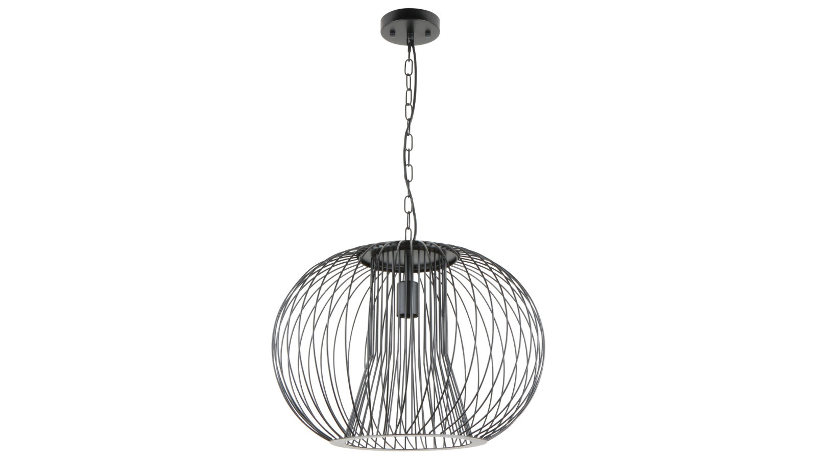 CLA Lighting Parrilla Interior Round Cage Matte Black Iron Pendant Light
