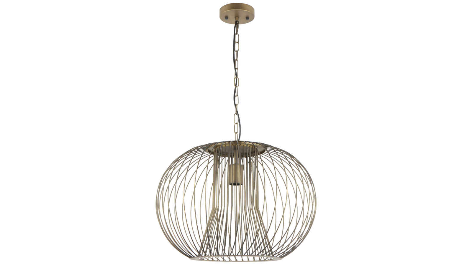CLA Lighting Parrilla Interior Round Cage Imitation Antique Brass Iron Pendant Light