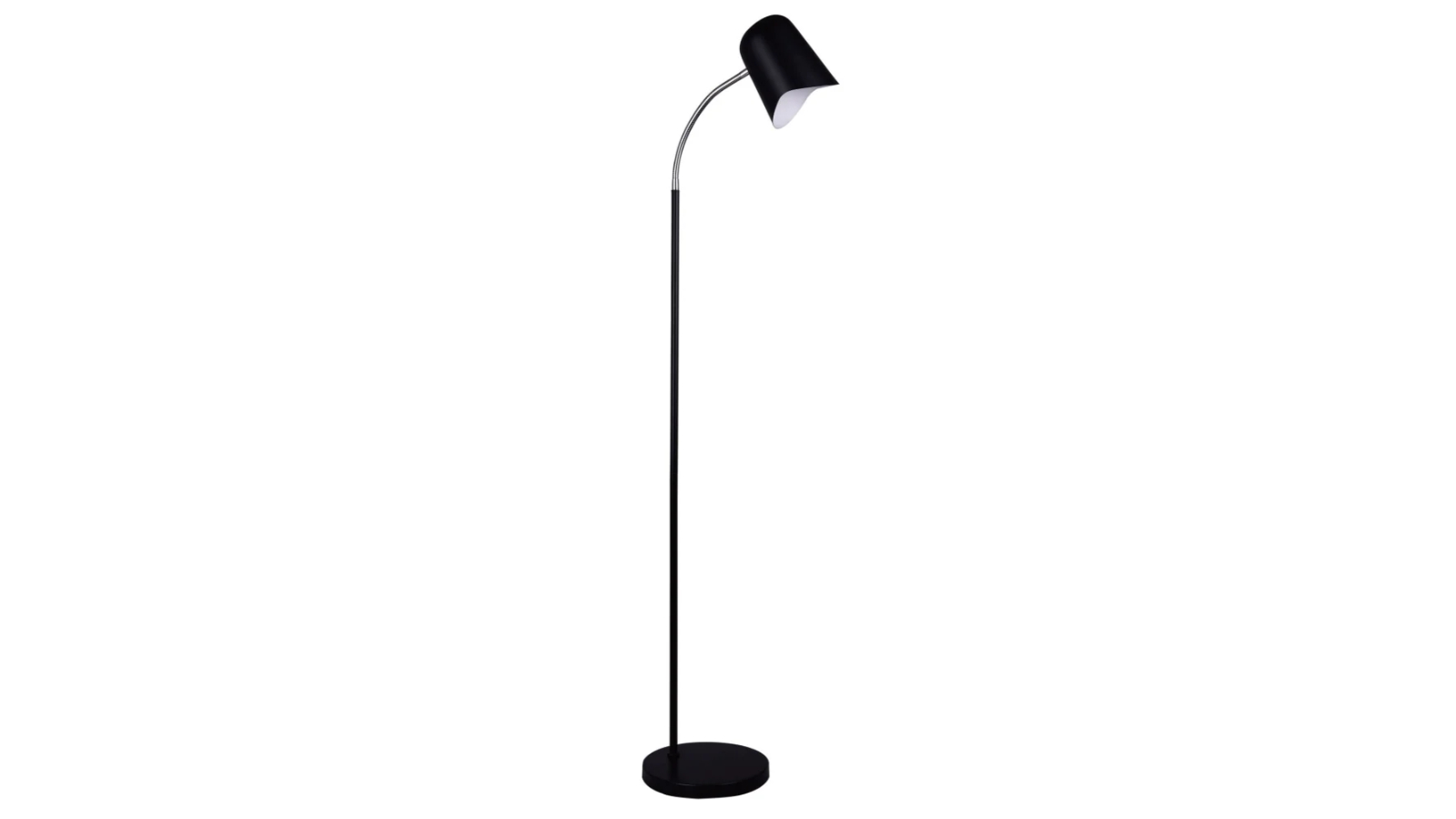 Pastel Ellipse Adjustable Head with Wave Edge Slim Floor Lamp - Matte Black