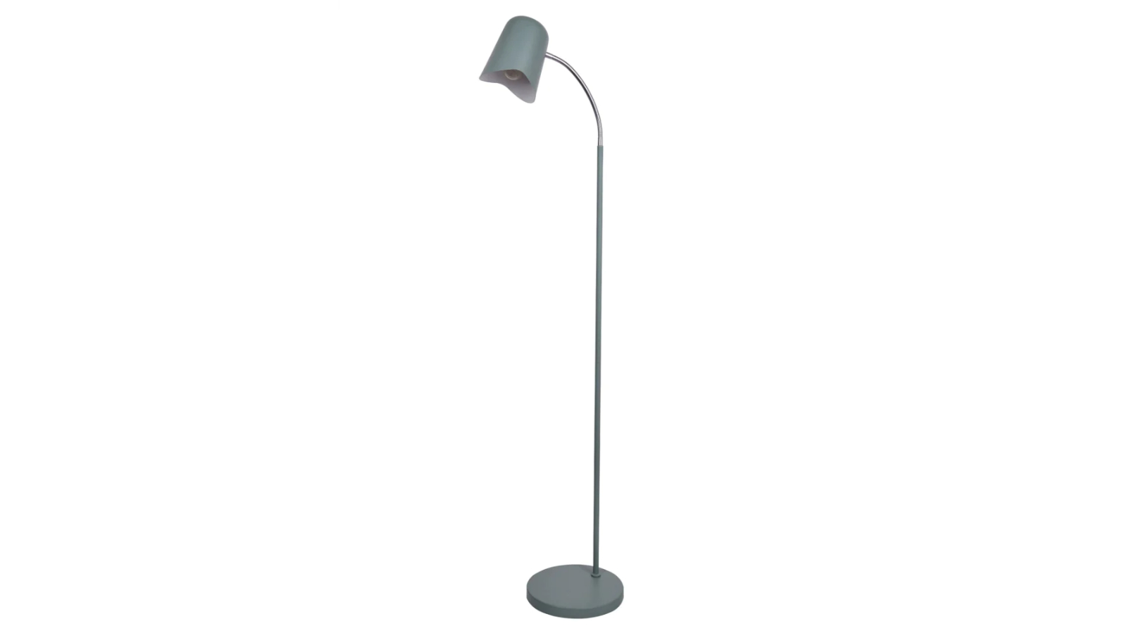 Pastel Ellipse Adjustable Head with Wave Edge Slim Floor Lamp - Matte Green