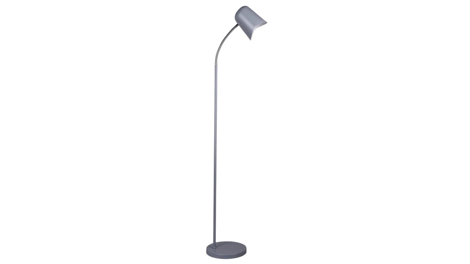 Pastel Ellipse Adjustable Head with Wave Edge Slim Floor Lamp - Matte Grey