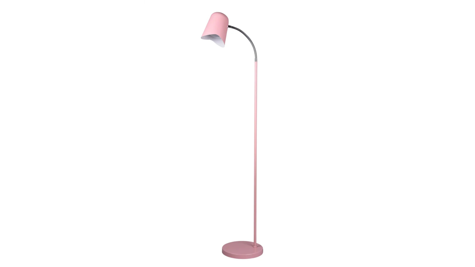 Pastel Ellipse Adjustable Head with Wave Edge Slim Floor Lamp - Matte Pink