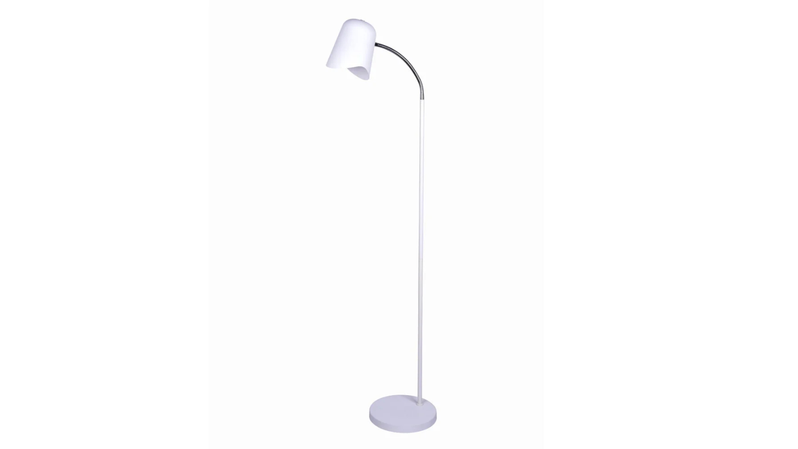 Pastel Ellipse Adjustable Head with Wave Edge Slim Floor Lamp - Matte White