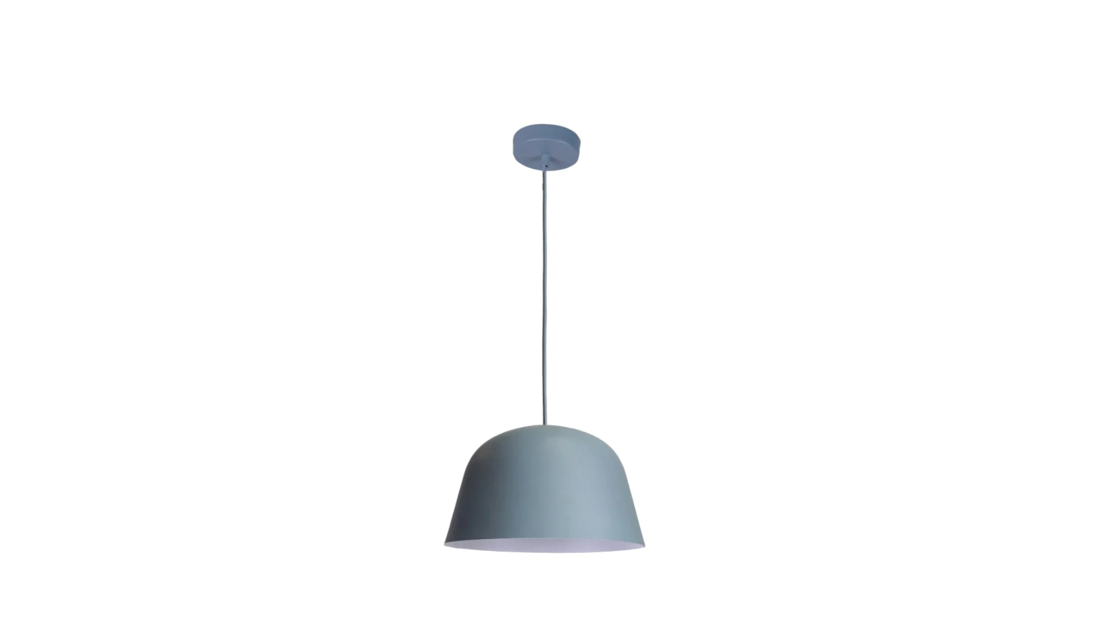 Pastel Scandinavian Angled Dome Pendant Light - Matte Blue