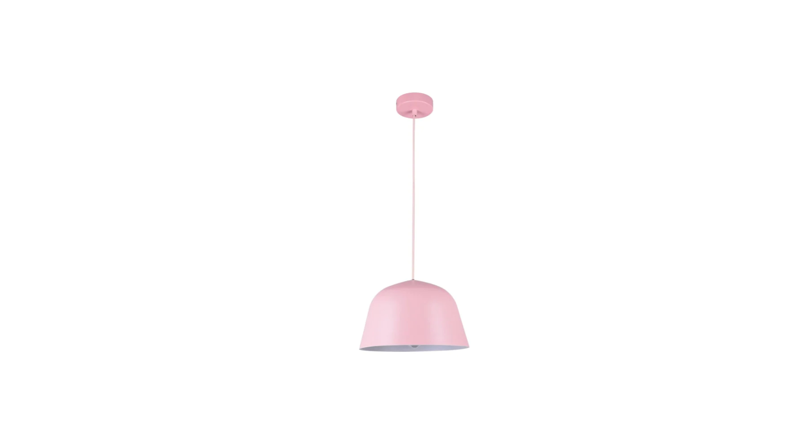 Pastel Scandinavian Angled Dome Pendant Light - Matte Pink