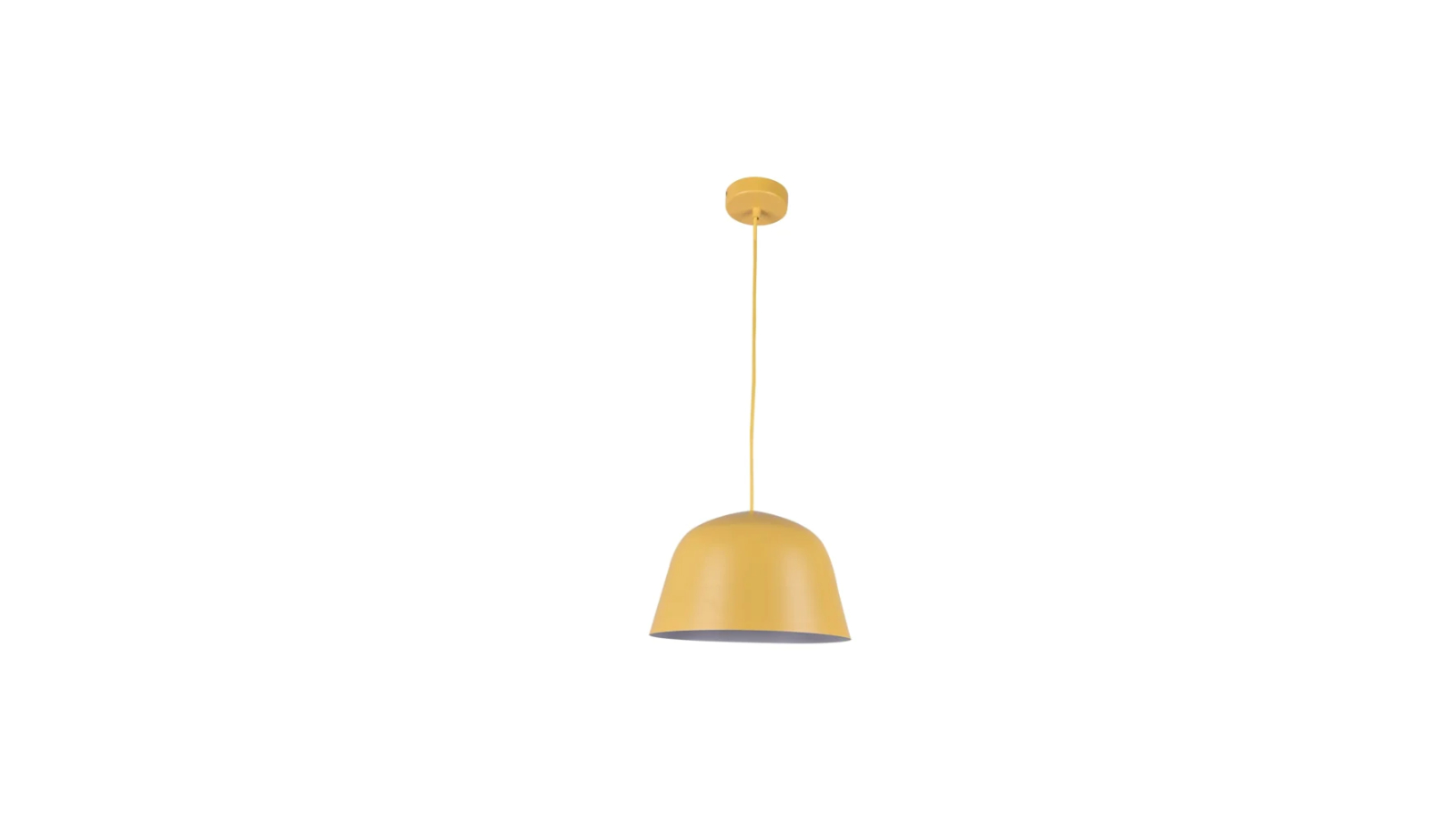 Pastel Scandinavian Angled Dome Pendant Light - Matte Yellow