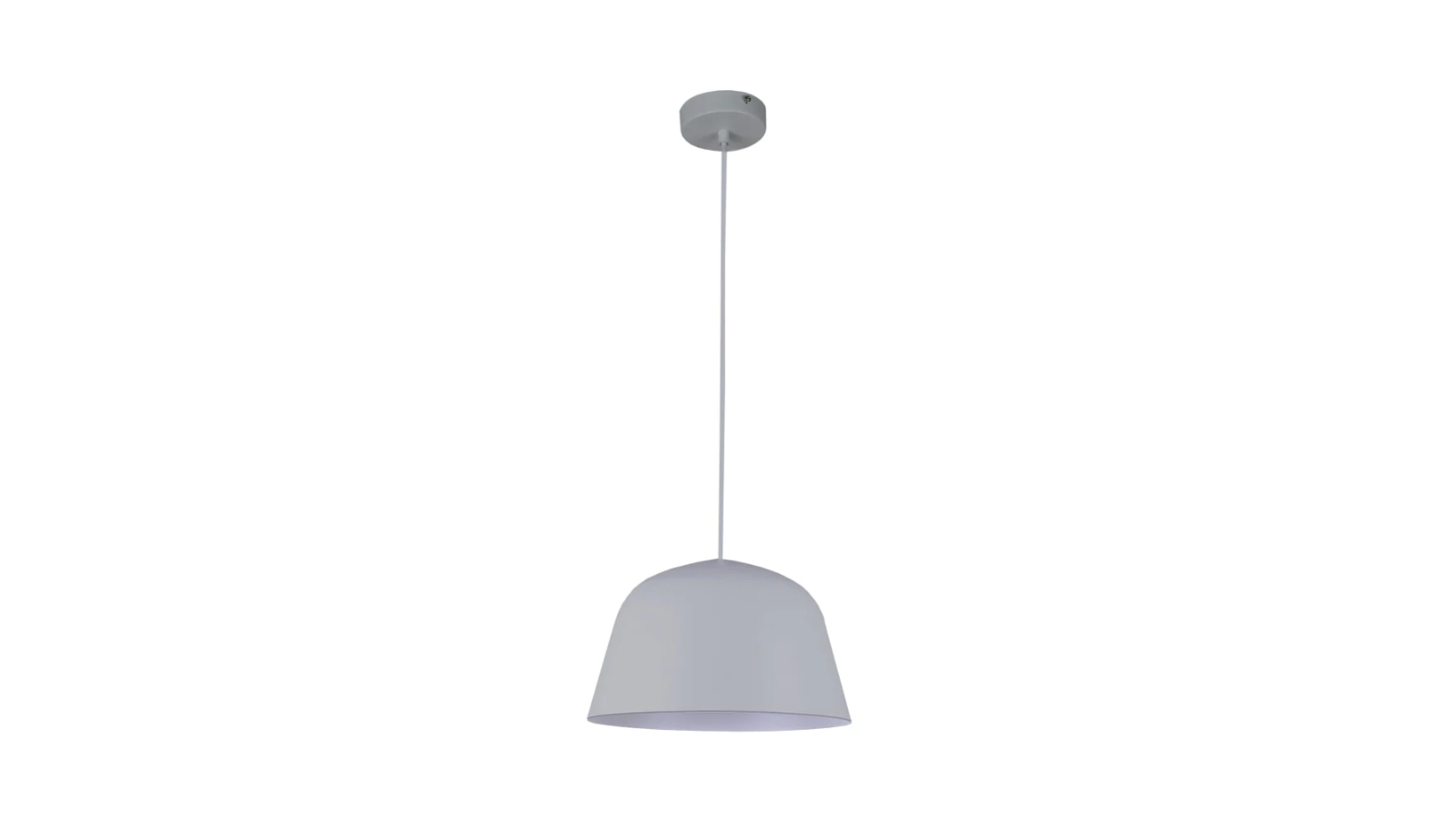 Pastel Scandinavian Angled Dome Pendant Light - Matte Grey