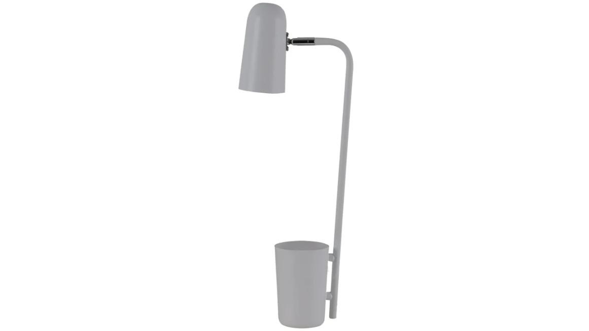 Pastel Scandinavian Ellipse Ajustable Head Table Lamp with Pen Container - Matte Grey