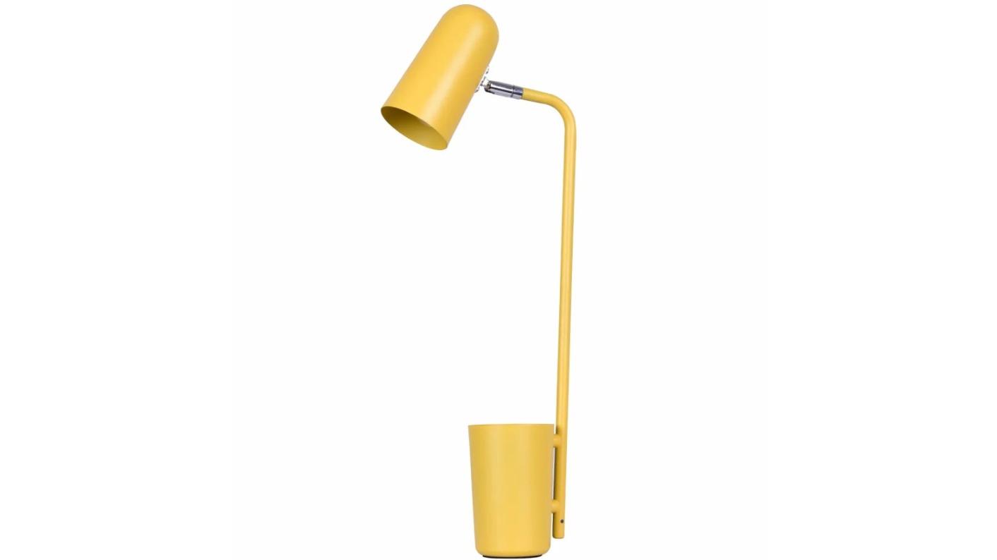 Pastel Scandinavian Ellipse Ajustable Head Table Lamp with Pen Container - Matte Yellow