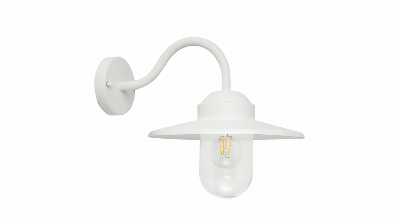 CLA Payong Sun Hat Clear Glass Diffuser Exterior Wall Light - Matte White