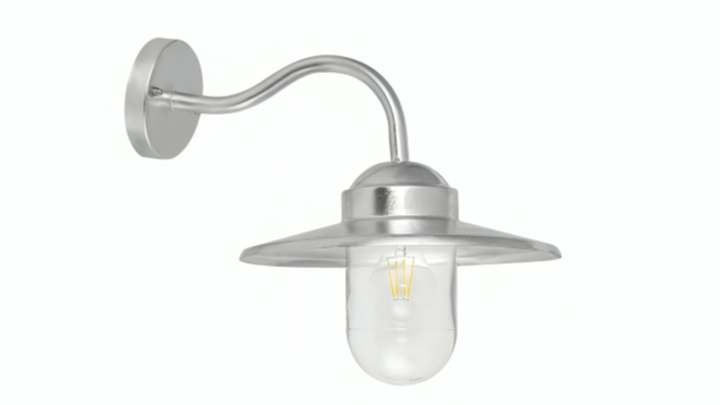 CLA Payong Sun Hat Clear Glass Diffuser Exterior Wall Light - Galvanized