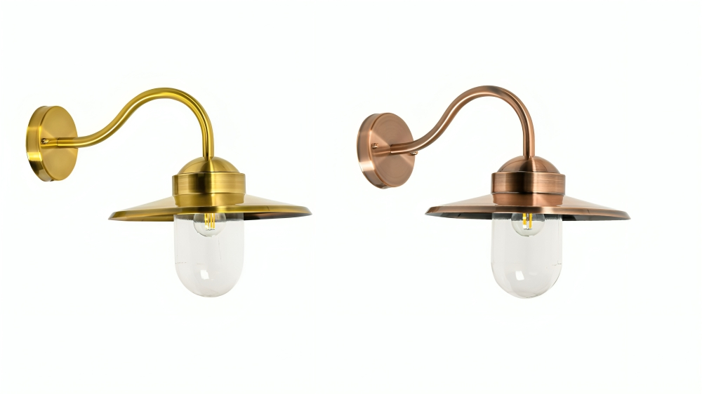 CLA Payong Sun Hat Electroplated Clear Glass Diffuser Exterior Wall Light