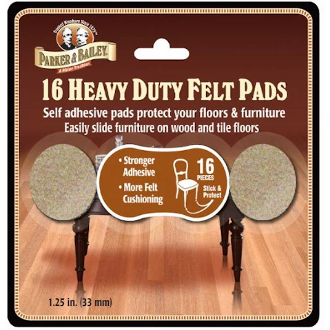 Parker and Bailey Pack of 16 Heavy Duty Felt Furniture Pad - 3.3cm