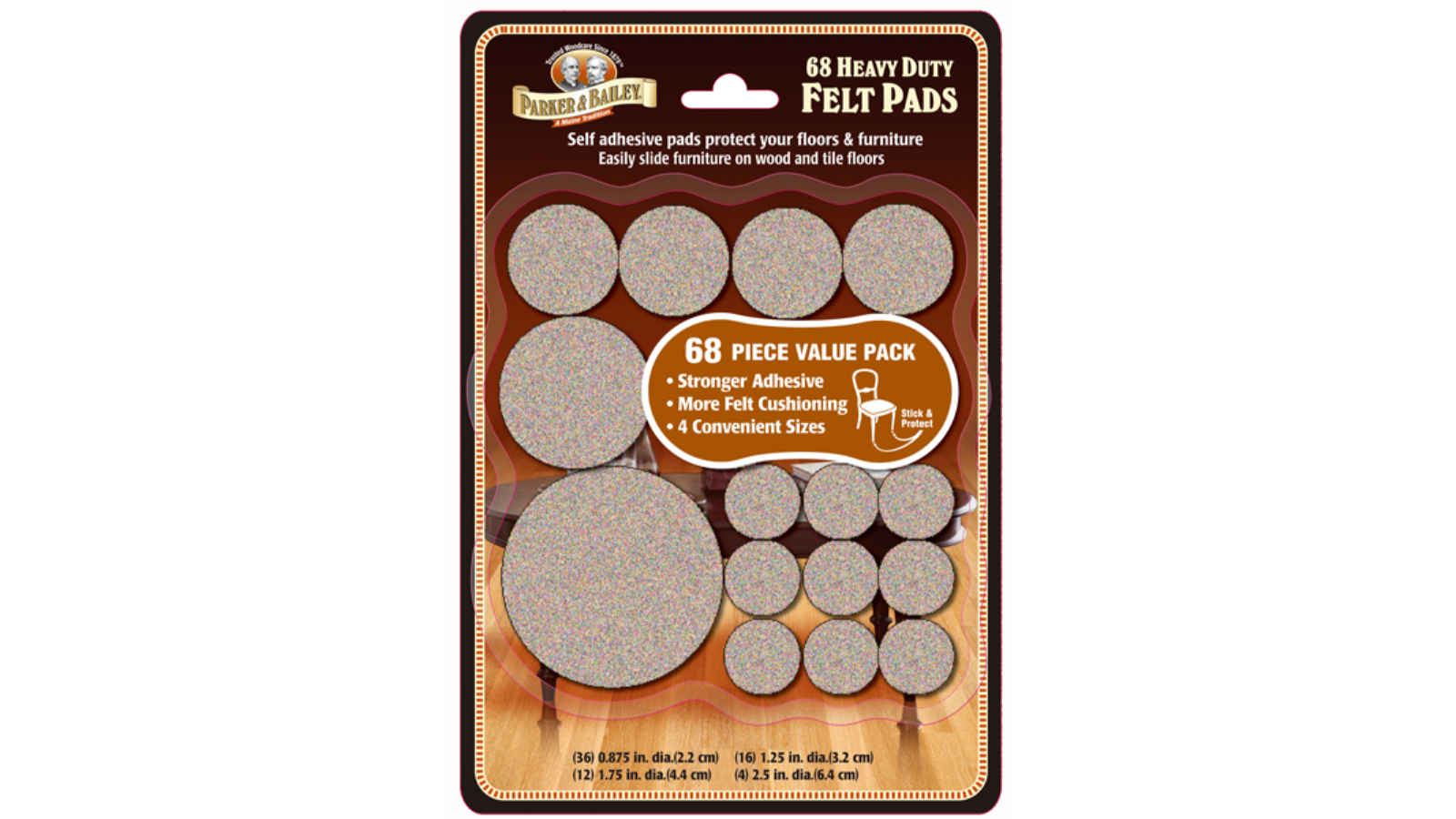 Parker & Bailey 68 Piece Felt Oatmeal Assorted Sizes