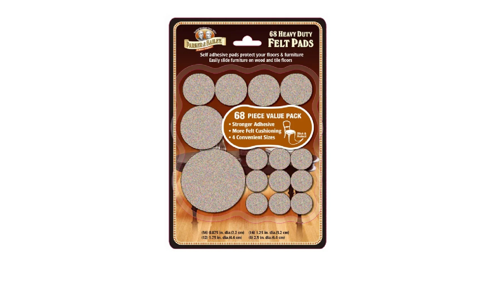 Parker and Bailey Pack of 68 Heavy Duty Felt Furniture Pad