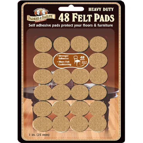 Parker and Bailey Pack of 48 Heavy Duty Felt Furniture Pad - 2.5cm