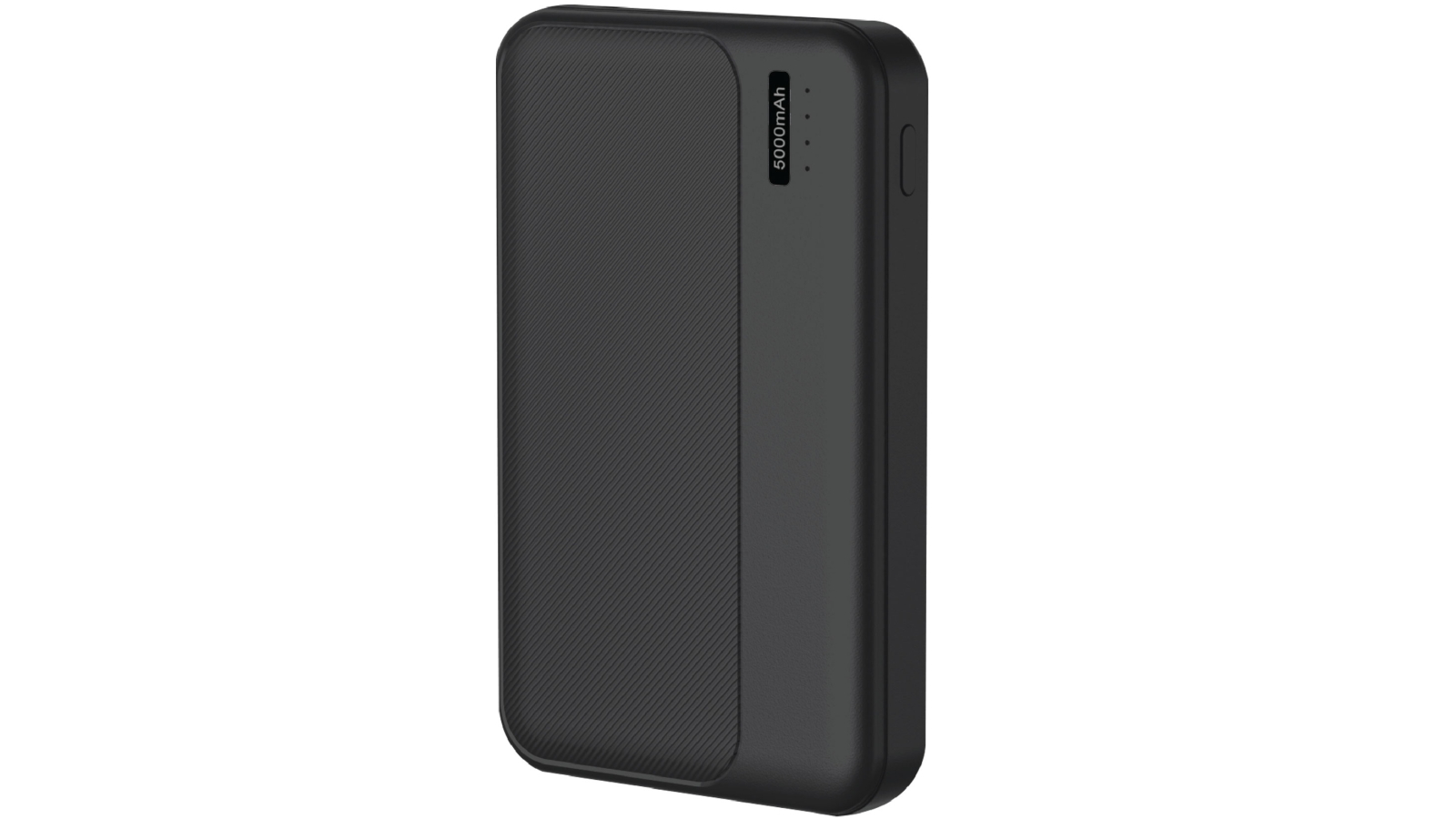 Laser 5000mAh Power Bank with Battery Level Indicator - Black