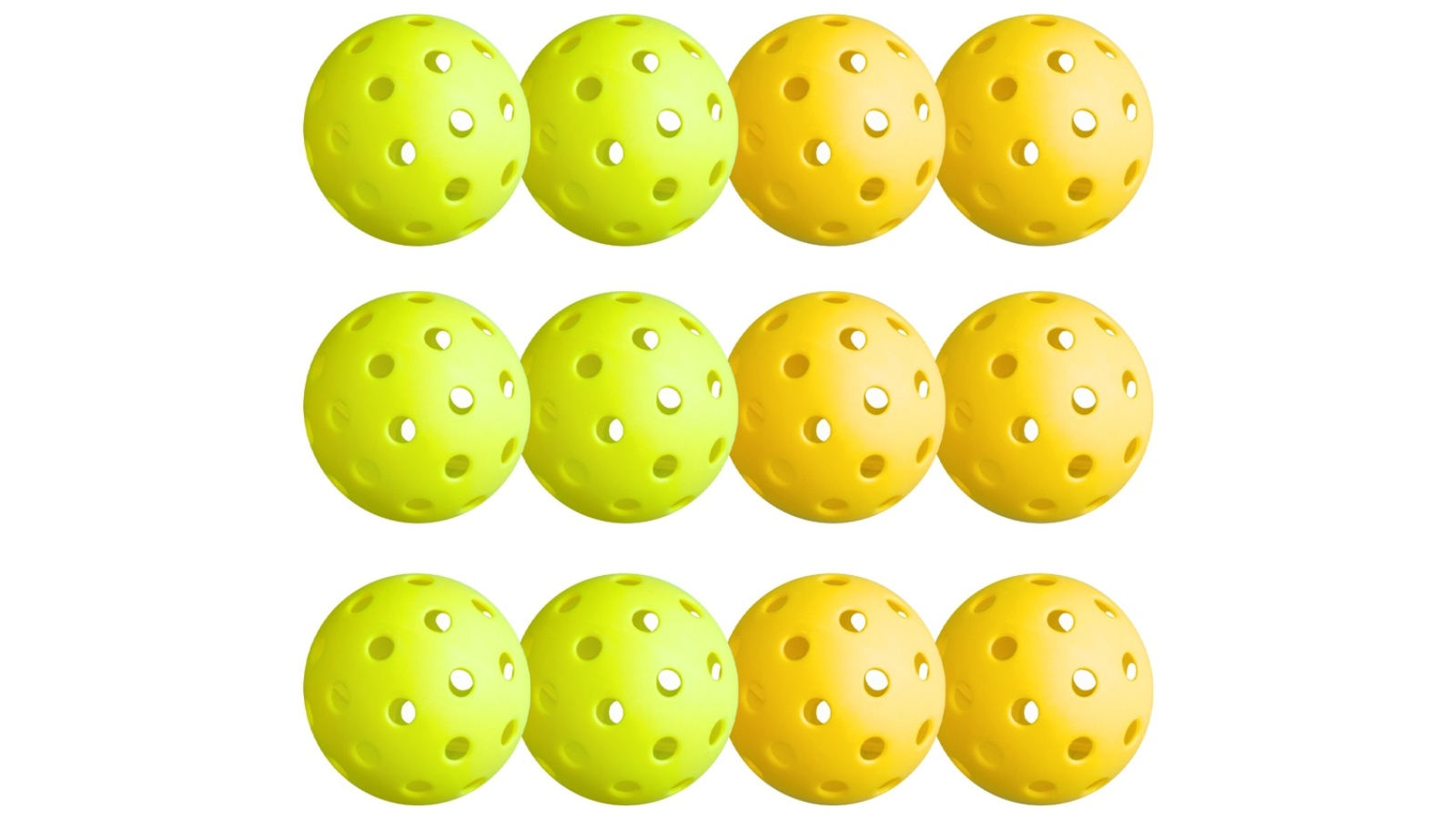 Everfit 12 Piece Pickleballs Set - Green/Yellow