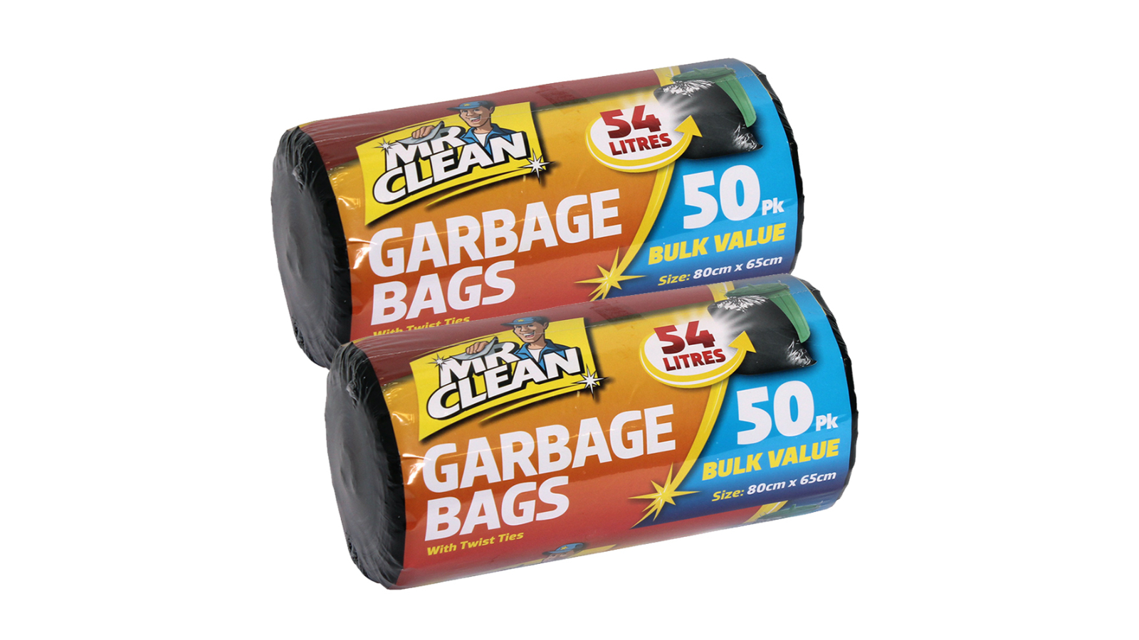 Mr Clean 100 Piece Black Garden Bag Waste and Clippings with Twist Ties