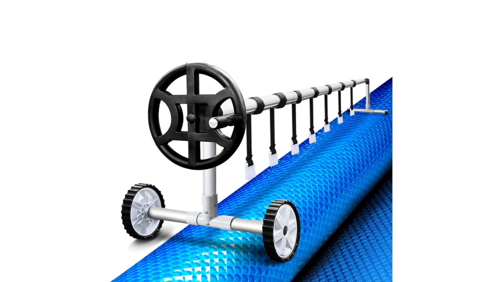 Aquabuddy 10x4m Swimming Pool Cover with Adjustable Roller Wheel Solar Blanket 