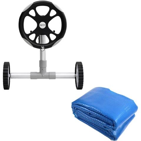 Aquabuddy 400 Micron Silver 11 x 6.2metre Swimming Pool Cover with 6.55metre Roller