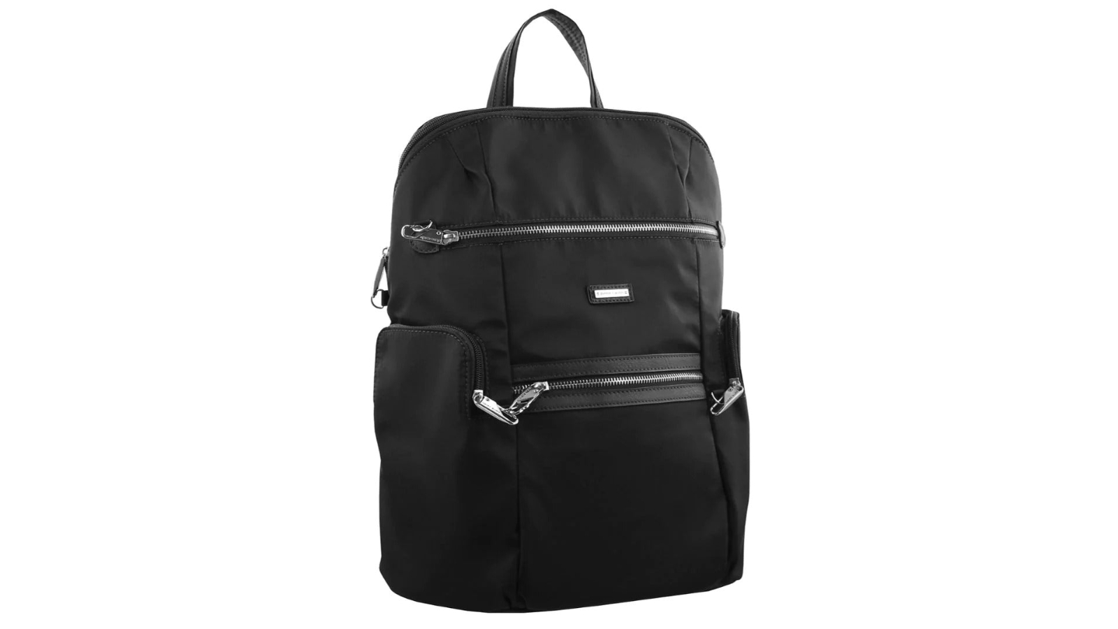 Pierre Cardin Nylon RFID AntiTheft Slash Proof Backpack Black