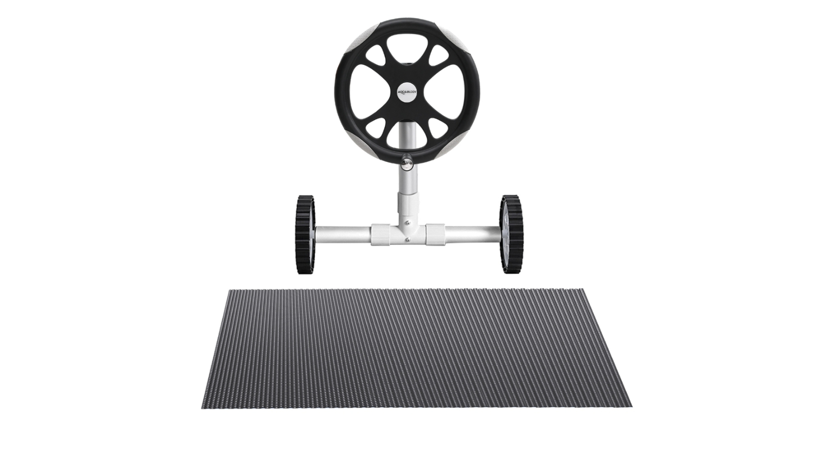 Aqua Buddy 7 x 4metre 600 Micron Aluminium Pool Cover with Roller Solar Blanket - Black/White