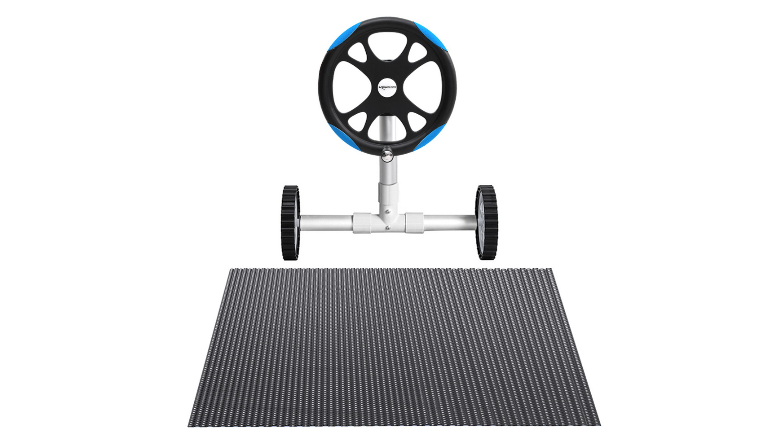 Aqua Buddy 8.5 x 4.2metre 600 Micron Pool Cover with Roller - Blue/Black