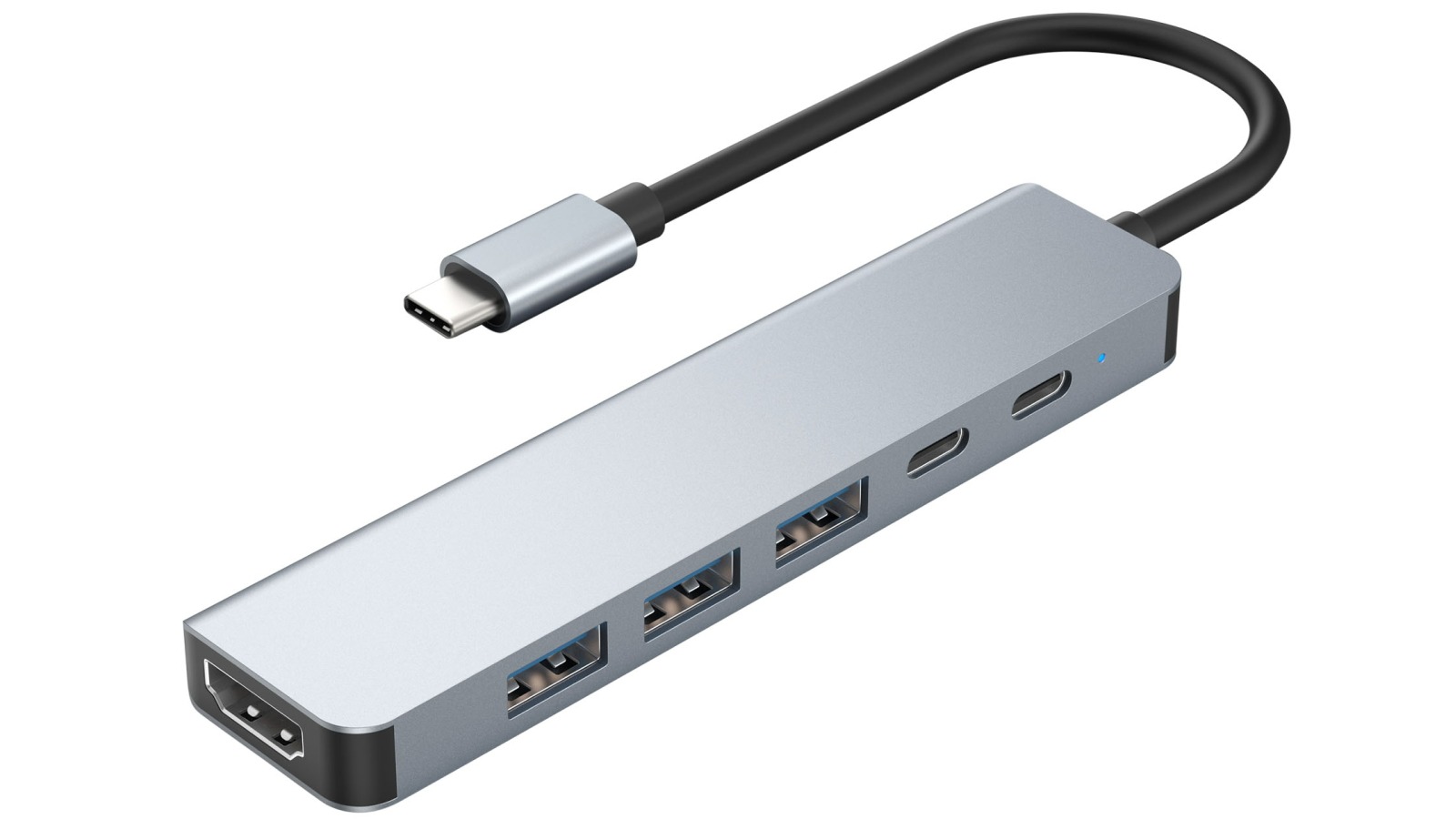 Laser 6-in-1 Multi-Port USB-C Hub with 4K HDMI and 100W PD Charging