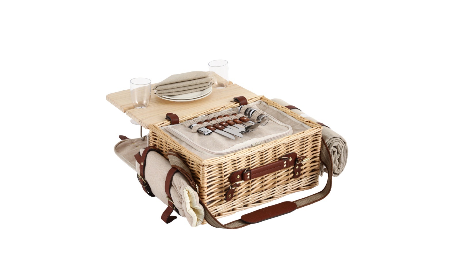 Alfresco 2-Person Insulated Picnic Basket Set