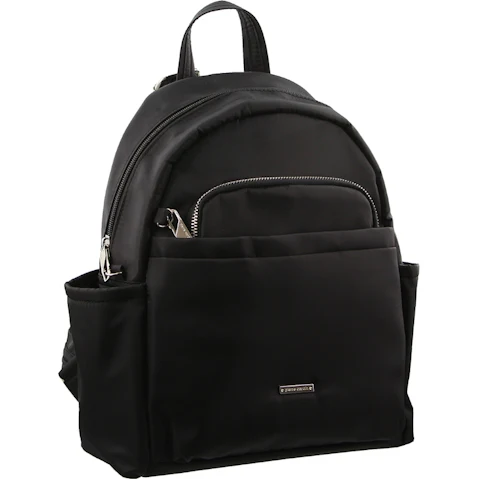 Pierre Cardin RFID Slash-Proof Nylon Backpack - Black