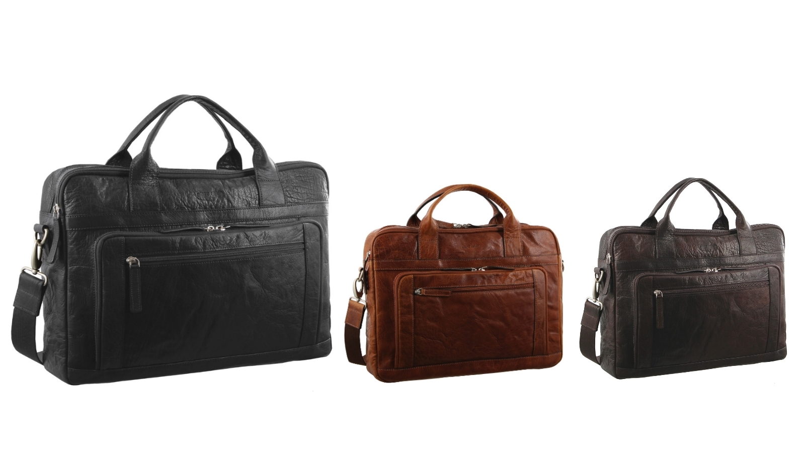 Pierre Cardin Large Rustic Business Leather Bag