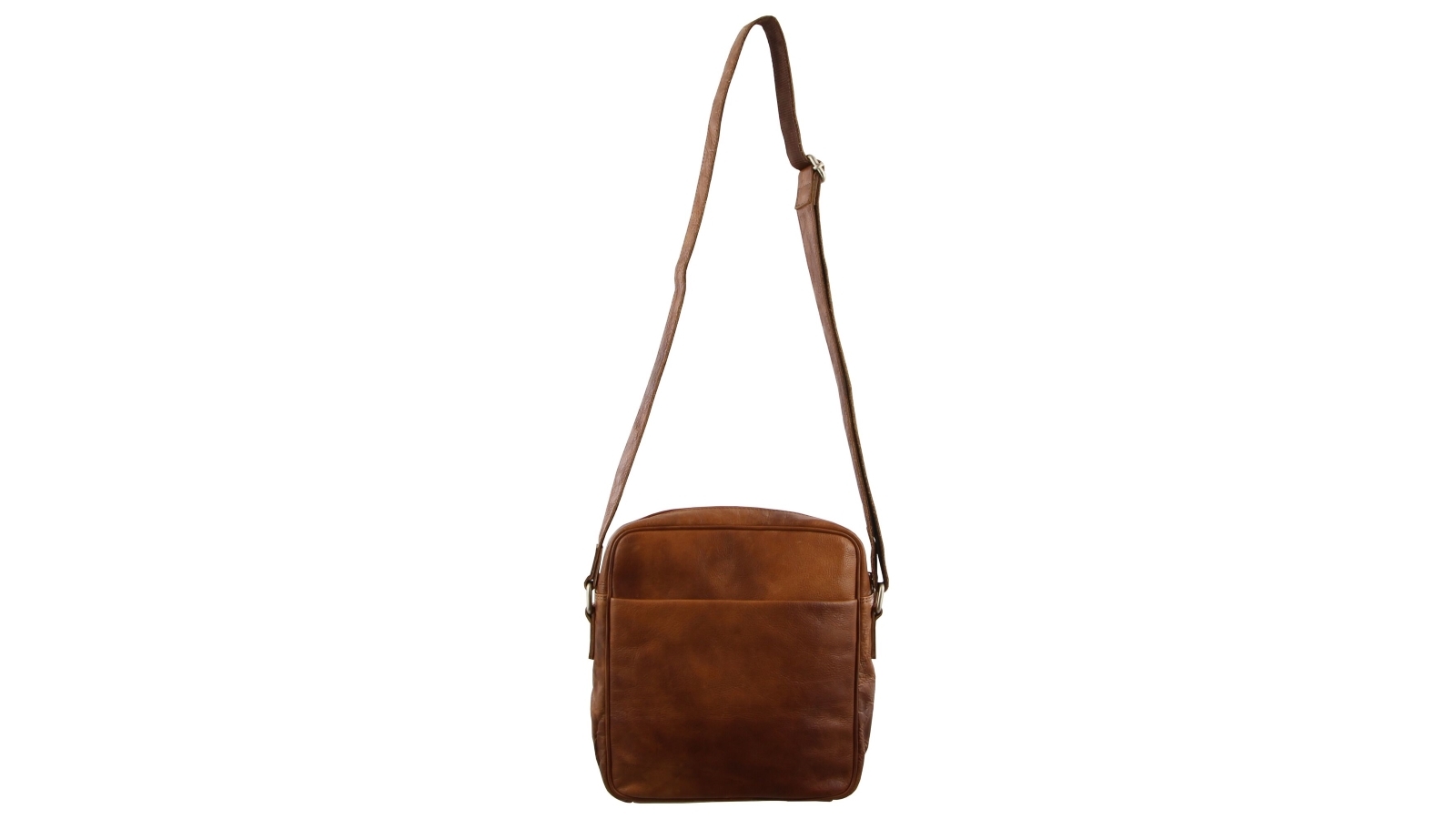 Pierre Cardin Business Rustic Cross-Body Leather Bag - Cognac