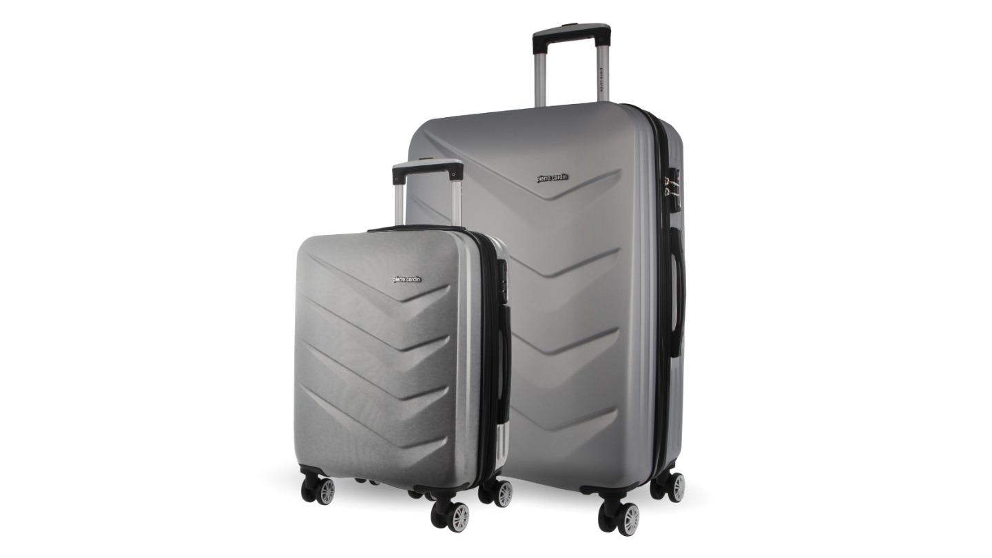 Pierre Cardin Large + Cabin Hard-Shell Set - Silver